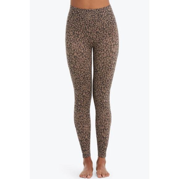 Spanx Look At Me Now Seamless Leopard Print Leggings - Medium - Picture 1 of 5